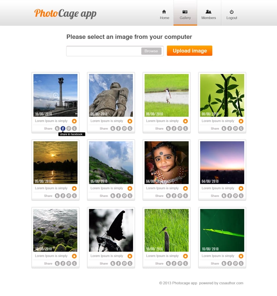 Premium Photo Sharing Website PSD Template for Free Download 2 Photo Sharing Website PSD Template