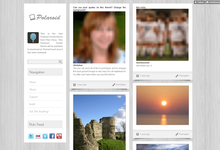 Polaroid Tumblr Theme