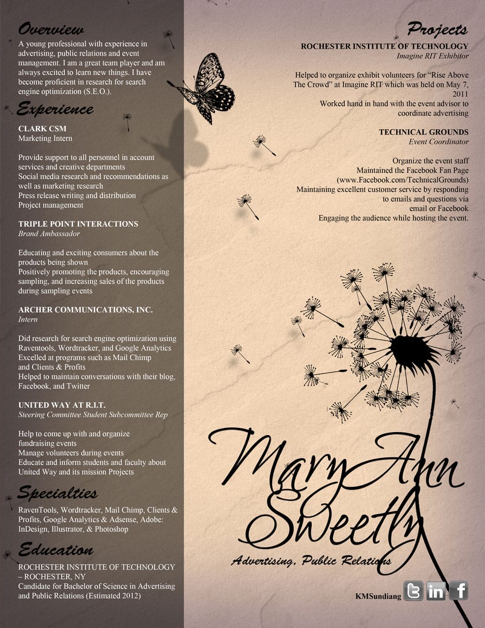 50 Creative CV/Resume Design Inspiration 33 Resume - Flower