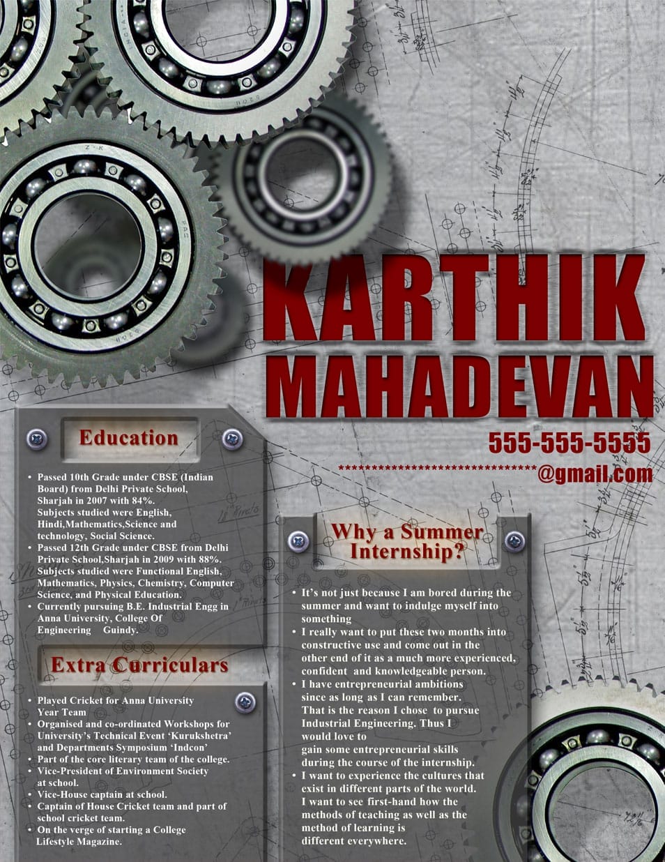 50 Creative CV/Resume Design Inspiration 38 Resume - Industrial Engineer