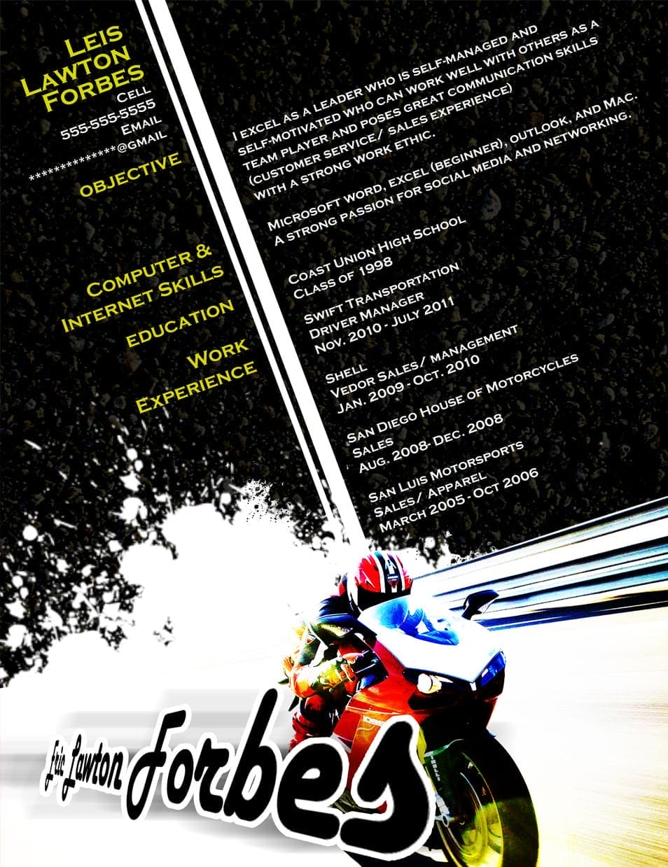 50 Creative CV/Resume Design Inspiration 21 Resume - Motorcycle