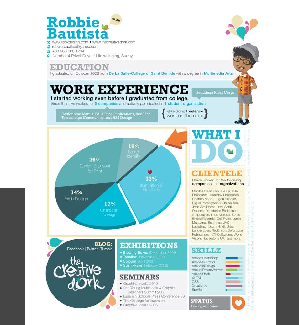 50 Creative CV/Resume Design Inspiration 3 Resume The Creative Dork