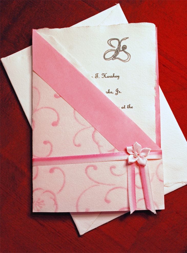 Small Pink Wedding Invitation