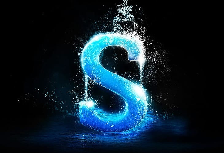 20 Best 3D Text Effect Photoshop Tutorials 9 Splashing Water Text Effect