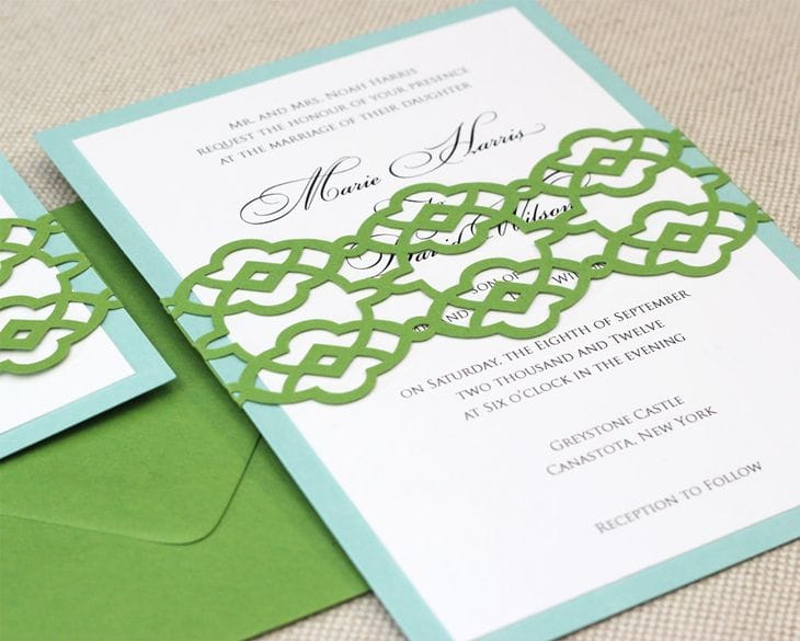 25 Examples of Stylish and Creative Designed Wedding Invitations 14 Summer Palace Fret Wedding Invitation Design
