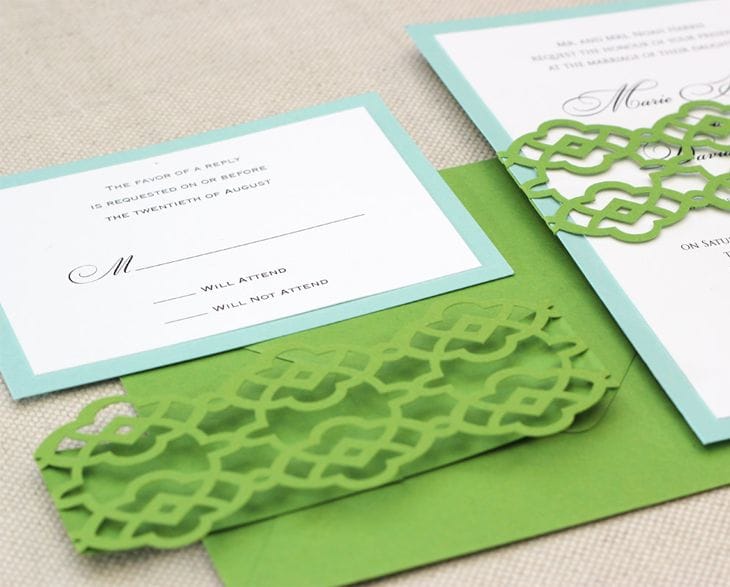 25 Examples of Stylish and Creative Designed Wedding Invitations 15 Summer Palace Fret Wedding Invitation Design