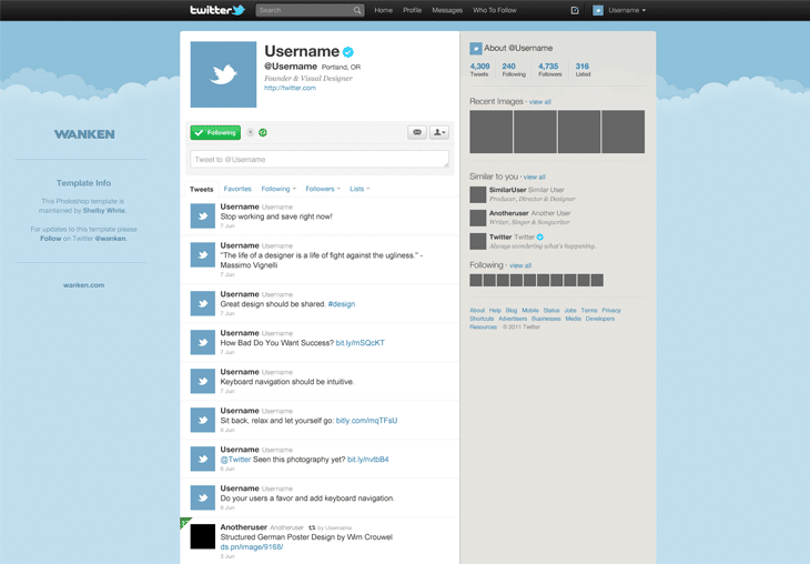 Twitter GUI PSD