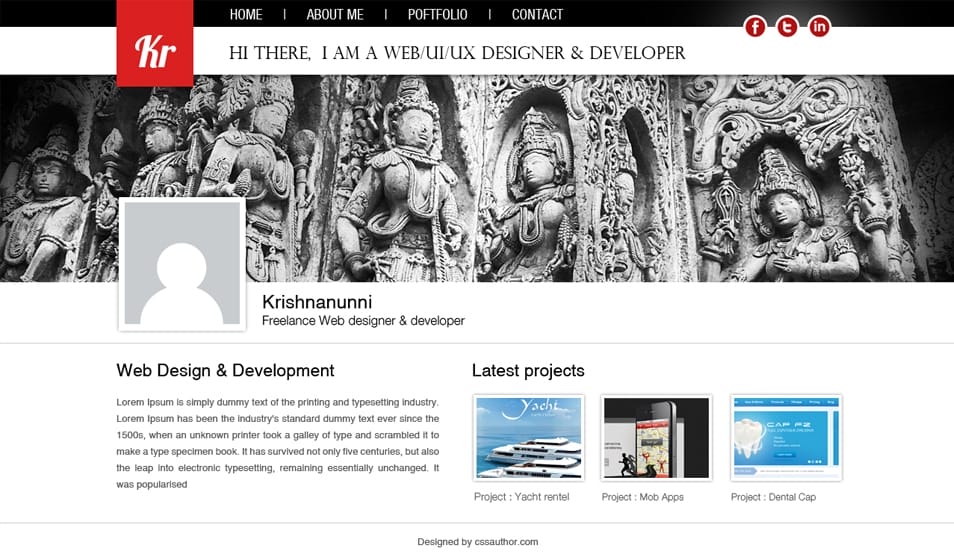 Web Designer Portfolio Template PSD for Free Download 2 Web Designer Portfolio Template PSD