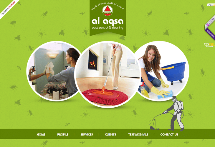20 Awesome Green Color Website Designs for your Inspiration 15 Al Aqsa Pest Controll