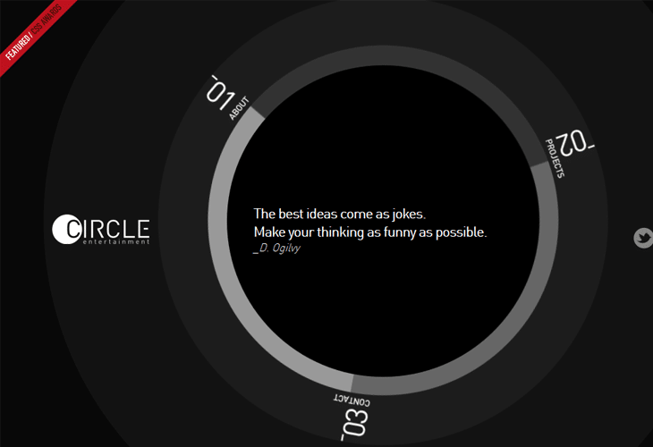 40 Best Examples of Circular Trends in Modern Web Design 2 Circle Entertainment