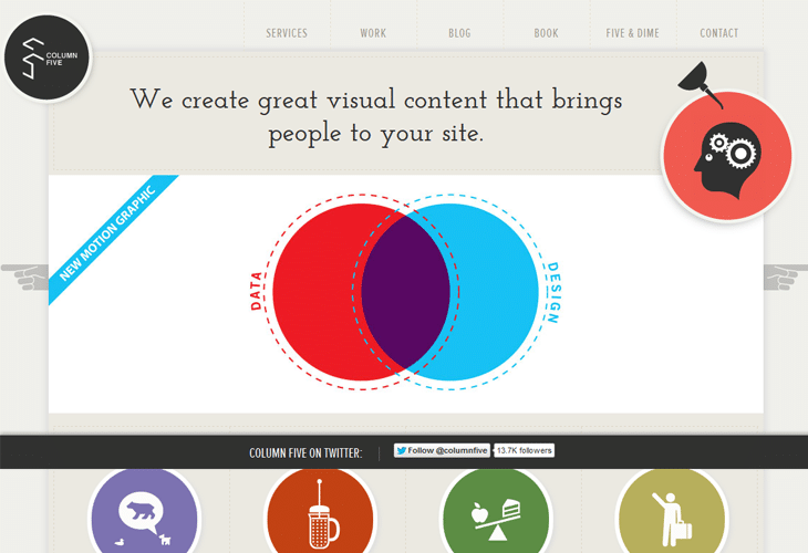 40 Best Examples of Circular Trends in Modern Web Design 4 Column Five Media