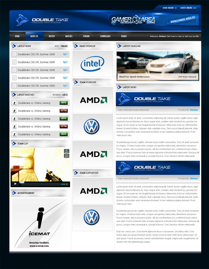 25 Awesome Game Website Designs for Your Inspiration 16 Doubletake Gaming Website