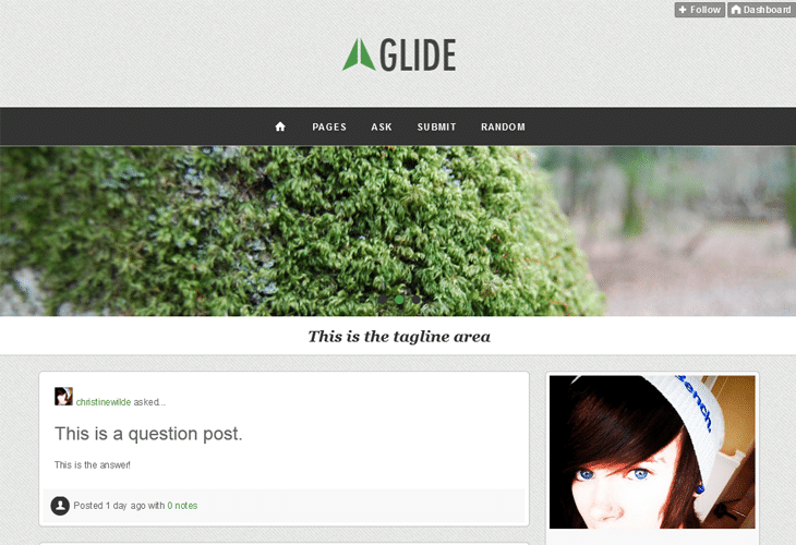 Glide Responsive Tumblr Theme