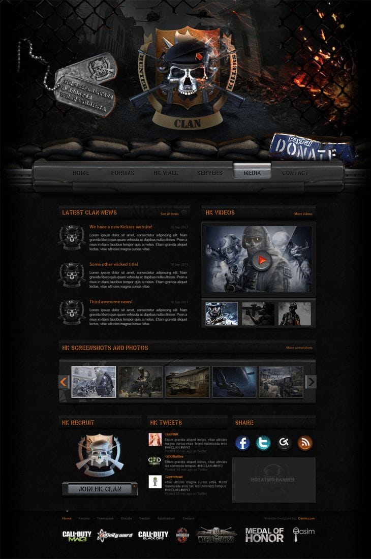 25 Awesome Game Website Designs for Your Inspiration 8 Hunter Killers Website