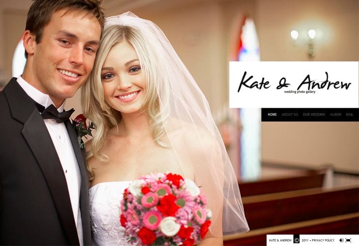 25 Premium Wedding Website Templates for Inspiration 8 Kate & Andrew Wedding Photo Gallery