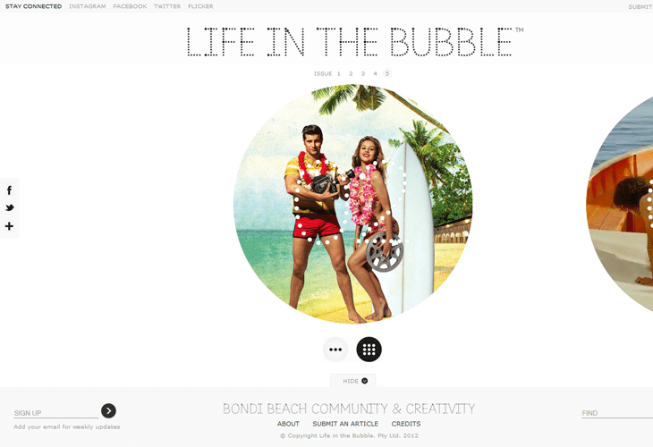 40 Best Examples of Circular Trends in Modern Web Design 36 Life In The Bubble