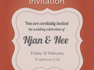 Modern Wedding Invitation Card PSD for Free Download