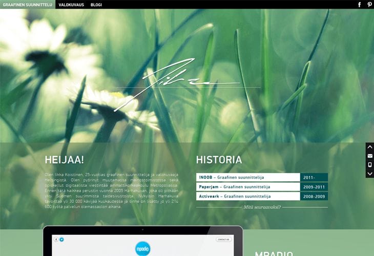 20 Awesome Green Color Website Designs for your Inspiration 3 Portfolio of Iikka Koistinen