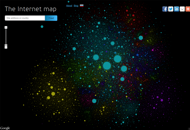 40 Best Examples of Circular Trends in Modern Web Design 24 The Internet Map
