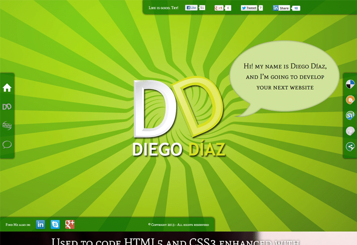 20 Awesome Green Color Website Designs for your Inspiration 13 Web Development | Diego Díaz