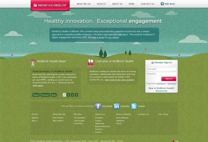 red-brick-health Websites With Vector Landscapes