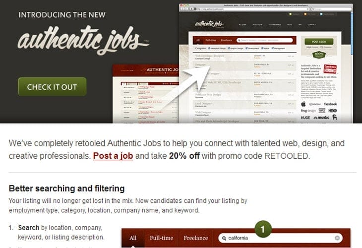 Authentic-Jobs Email Newsletter Designs
