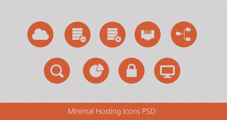 Beautiful Minimal Hosting Icons PSD - cssauthor.com