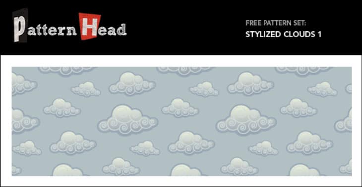 Free Vector and Pixel Pattern – Stylized Clouds 1
