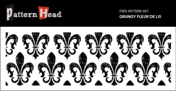 Grungy Fleur De Lis Free Seamless Vector Pattern