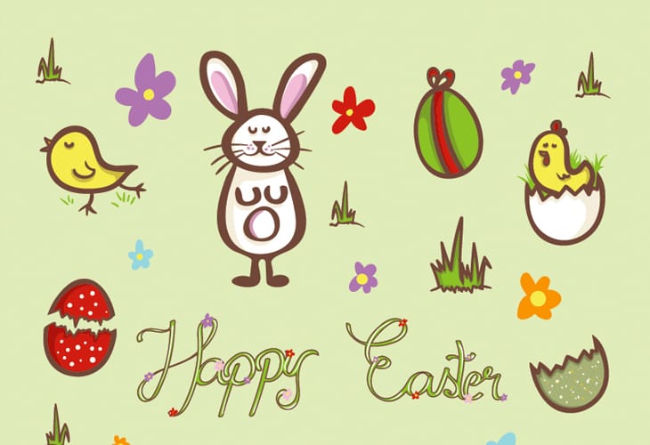 Happy Easter Elements Vector