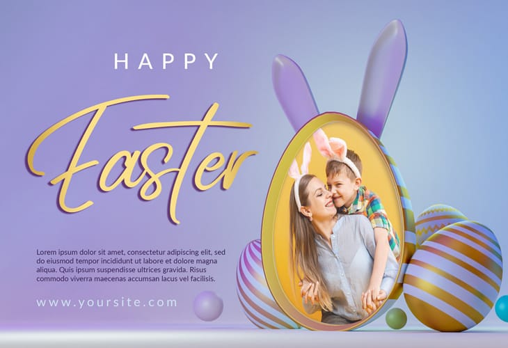 Happy Easter Photo Mockup