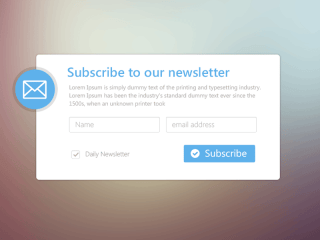 Minimal Email Newsletter Subscription Form PSD for Free Download