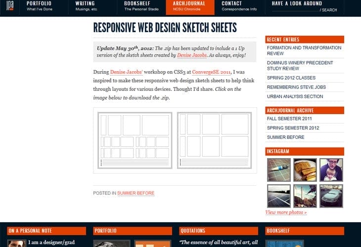 Responsive Web Design Sketch Sheets - Jeremy P Alford