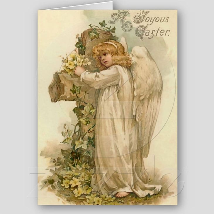 30 Beautiful Vintage Easter Greetings Cards and Postcard 6 Vintage Easter Angel Card