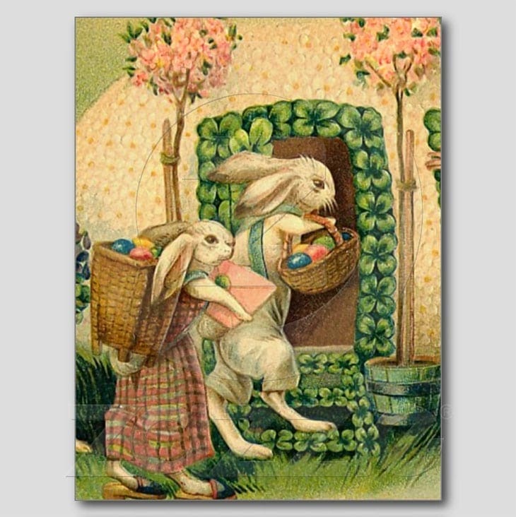 30 Beautiful Vintage Easter Greetings Cards and Postcard 14 Vintage Easter Bunny Postcard