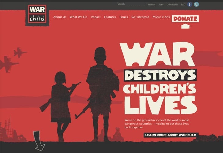 20 Beautiful Hand Drawn Website Designs For Your Inspiration 5 War Child