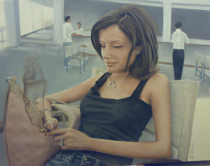 20 Explosive Colorful Oil Painting Portraits 14 girl without love