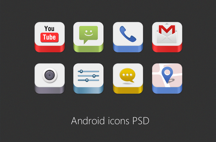 Android App Icons PSD for Free Download - cssauthor.com