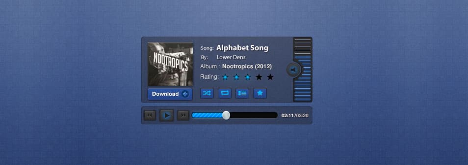 175+ Free Music Player UI PSD Templates 54 Blueprint Music Player PSD