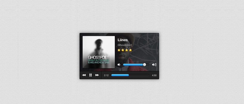 Free Mini Music Player PSD