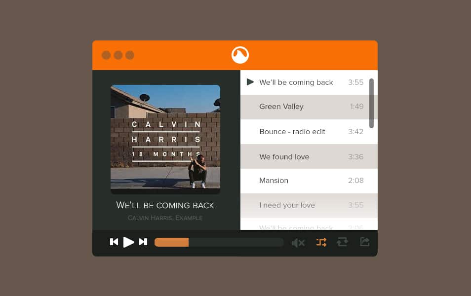 175+ Free Music Player UI PSD Templates 66 Grooveshark Mini Muisc Player PSD