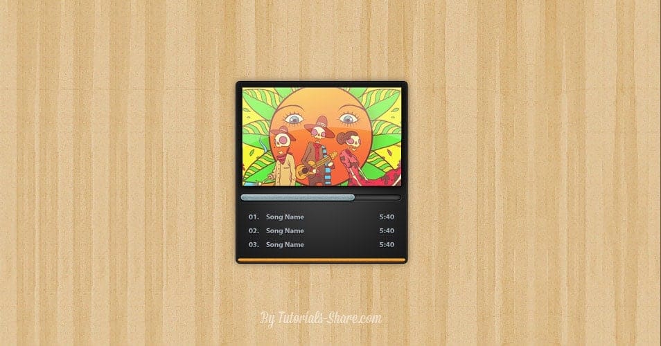 175+ Free Music Player UI PSD Templates 69 Mini Music Player UI PSD