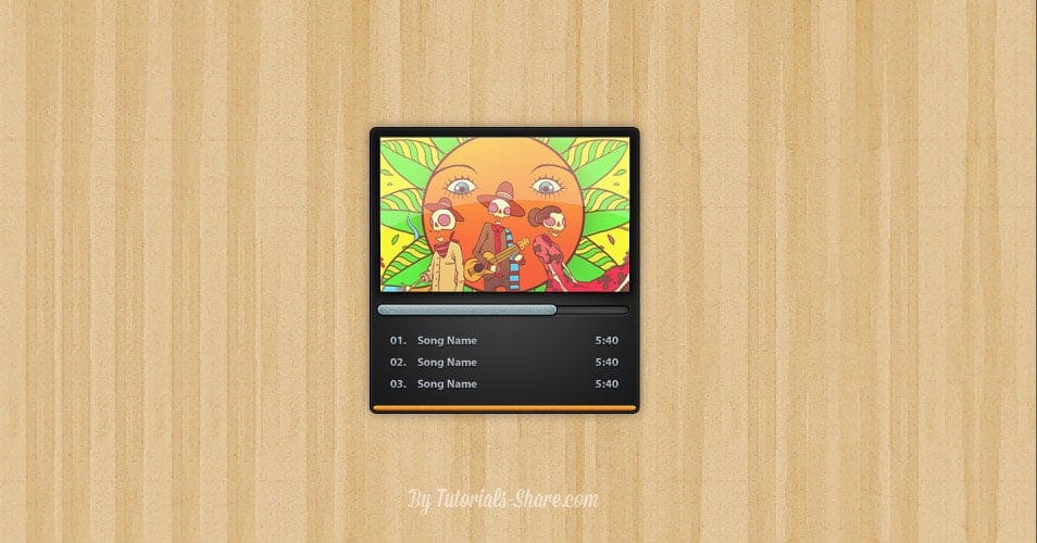 Mini Music Player UI PSD