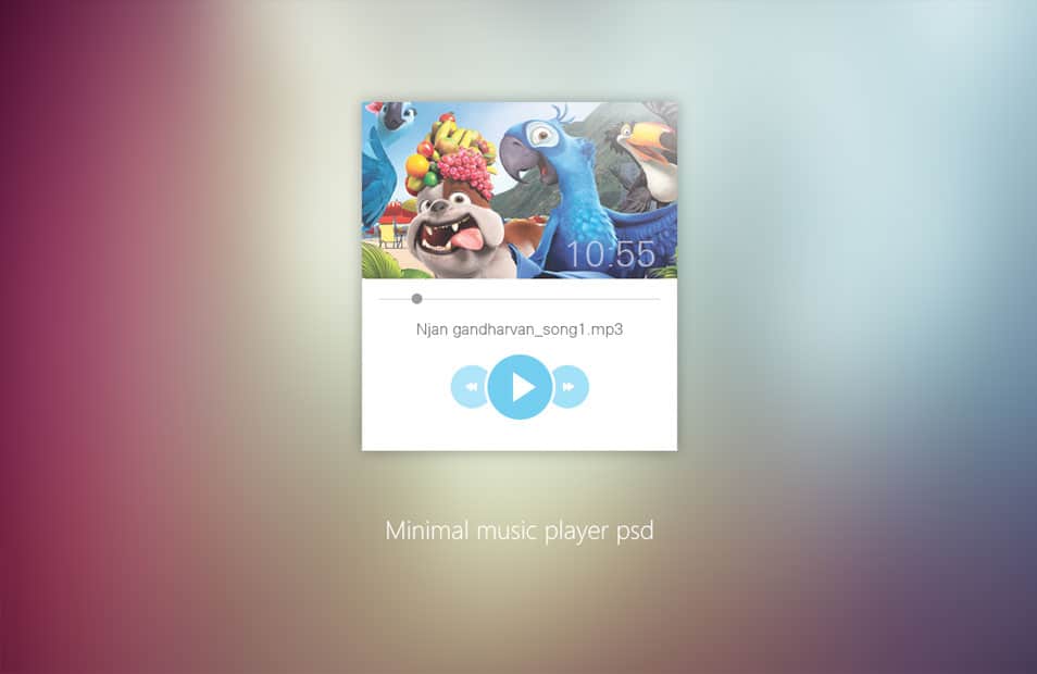 Minimal Music Player UI Design PSD