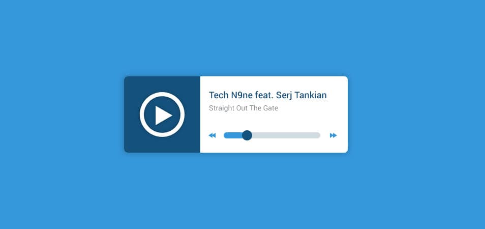 175+ Free Music Player UI PSD Templates 35 Minimal blue music player