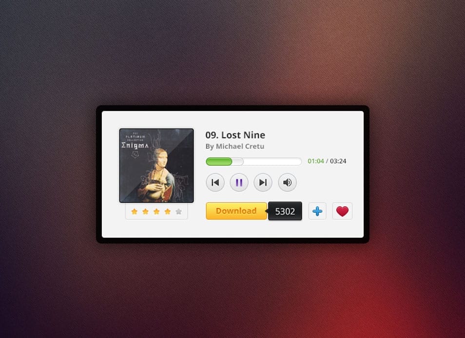 175+ Free Music Player UI PSD Templates 61 Music Player PSD