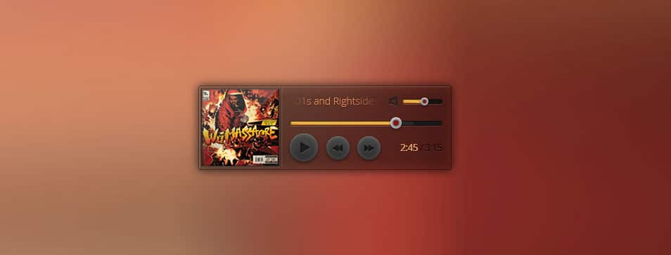 175+ Free Music Player UI PSD Templates 46 Music player widget