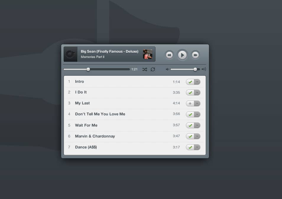 Rdio Layout PSD