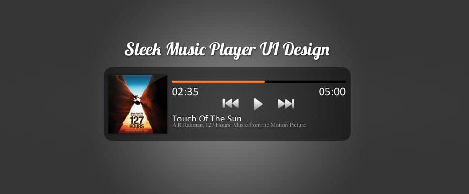 Sleek Music Player UI Design (PSD)