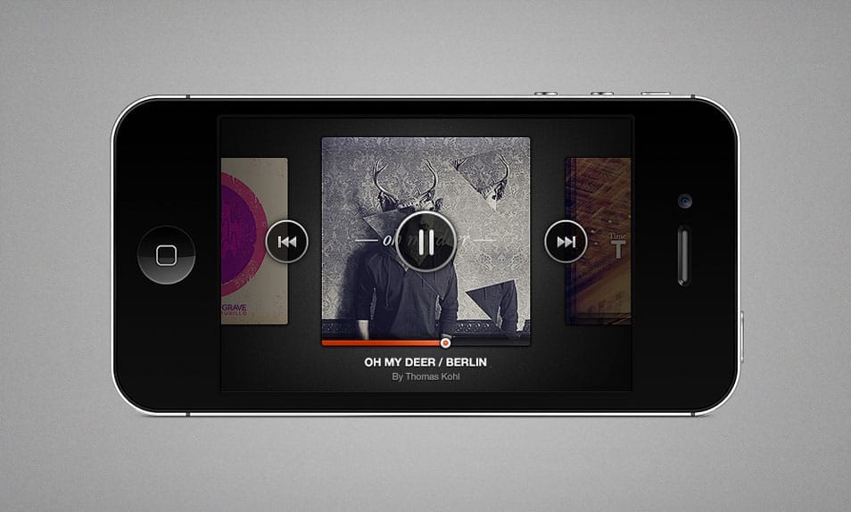 175+ Free Music Player UI PSD Templates 59 iPhone Music Player (PSD)